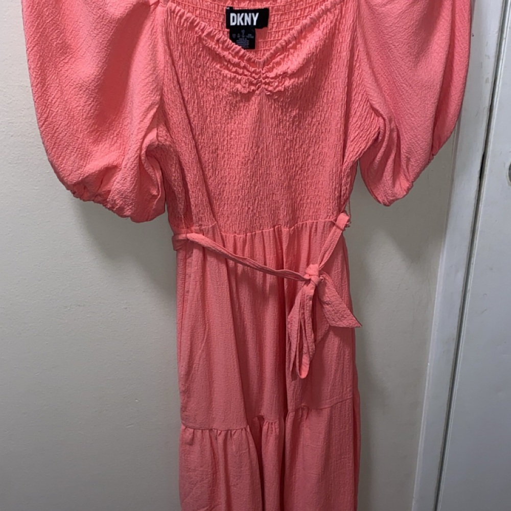 DKNY Coral Sun Dress Off the Shoulders size 10, worn one time